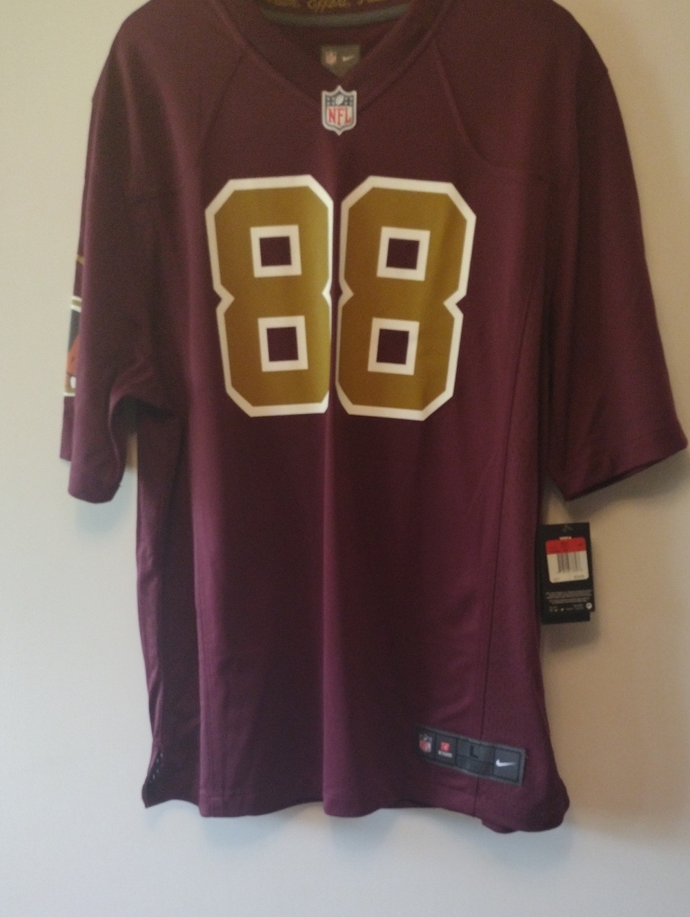 Nike Men's Burgundy and Gold #88 Football Jersey